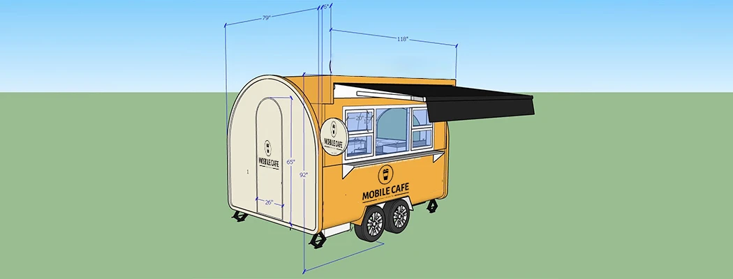 10ft bubble tea trailer design